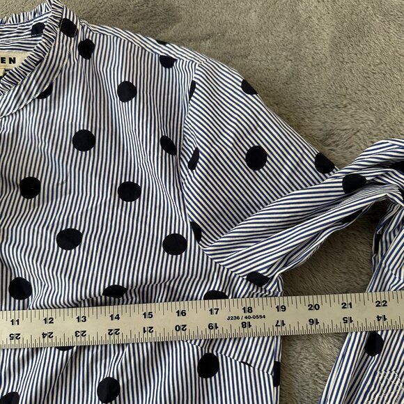 Boden Phoebe Cotton Polka Dot Shirt Women's 8 Long Sleeve Button Up Blouse - Picture 5 of 6